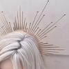 Gold Alloy Halo Crown Headband Halloween Costume Witch Accessory Fashion Statement Headpiece