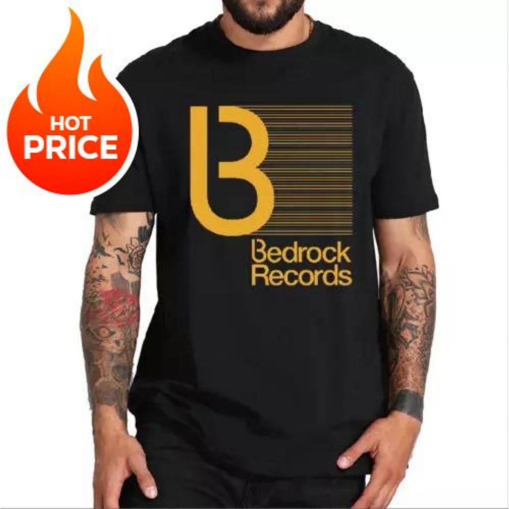Летние Новые Мужские Футболки Bedrock Records Progressive House Music Records Мужские Футболки Винтажная Мода Унисекс Топы с Коротким Рукавом