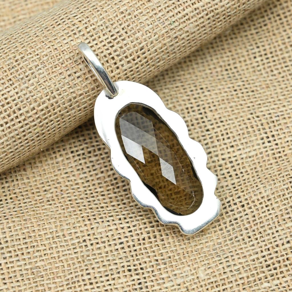 Красивый дымчатый топаз, драгоценный камень, ювелирные изделия ручной работы из стерлингового серебра 925 пробы для нее