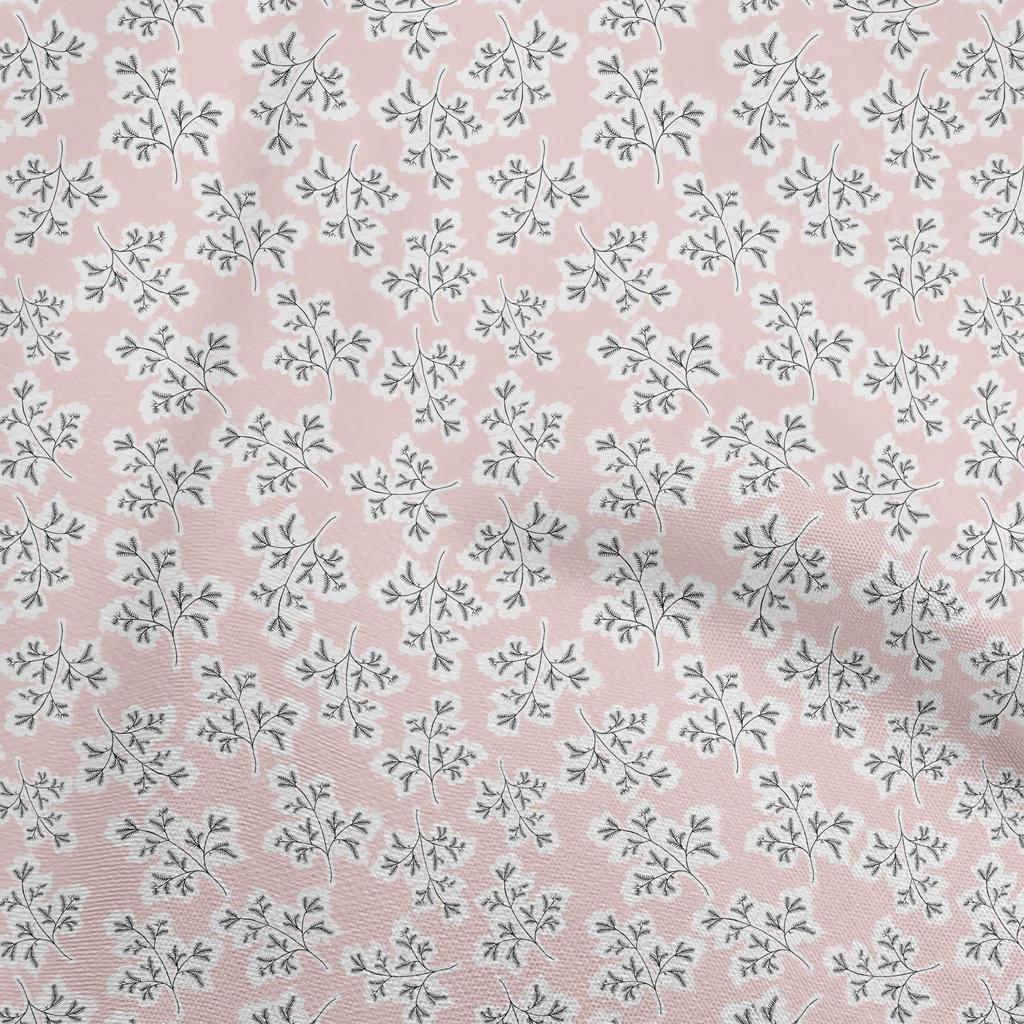 oneOone Cotton Flex Light Gray Fabric Leaves Diy Clothing Quilting Fabric Print Fabric By Yard 40 Inch