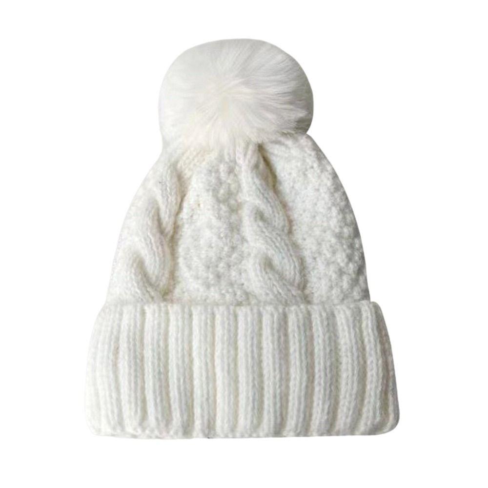 Однотонные вязаные шапки, утолщенные шапки-бини, повседневная шерстяная шапка, женская