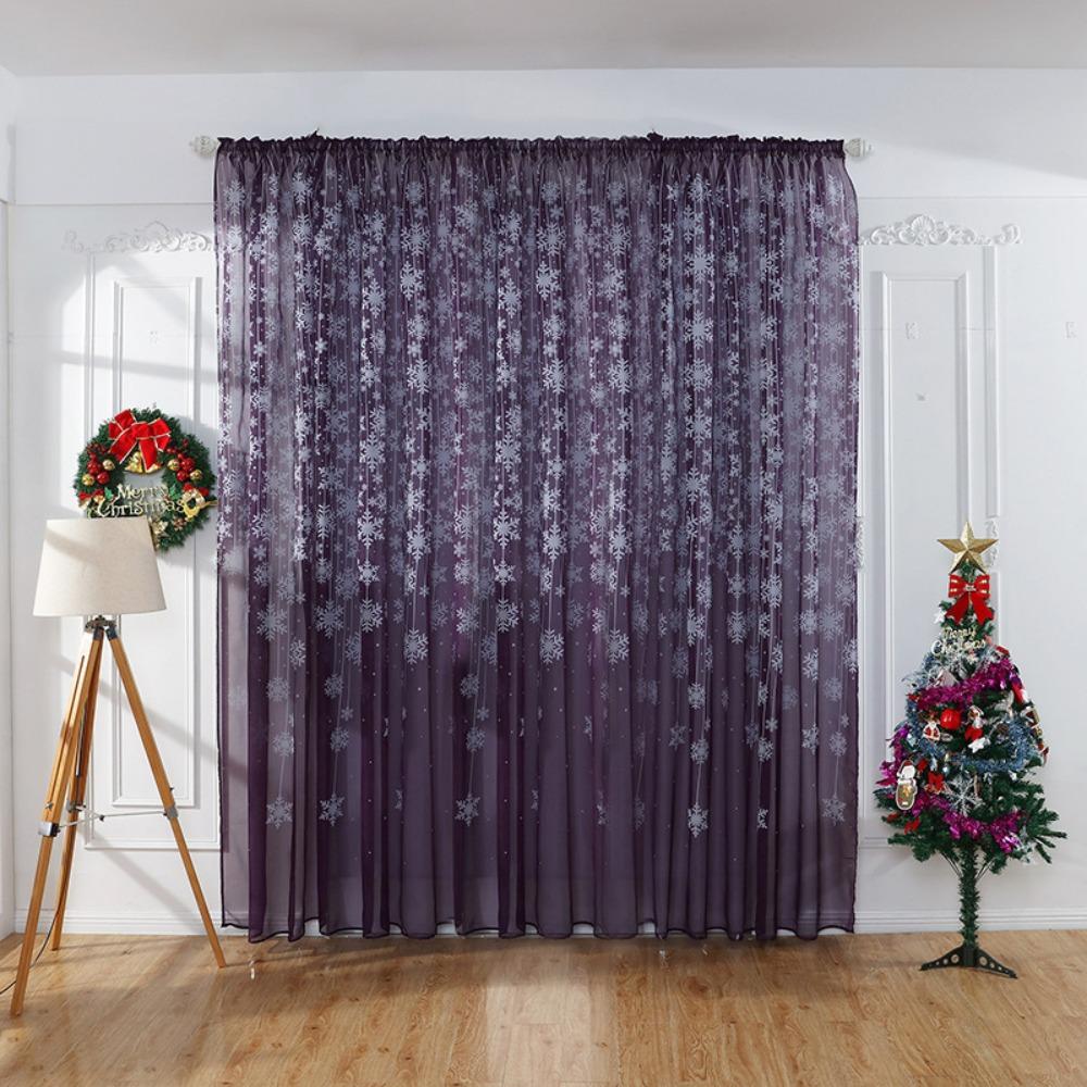 Полупрозрачная тюлевая занавеска, марля, прозрачная занавеска, мягкие занавески-снежинки, гостиная