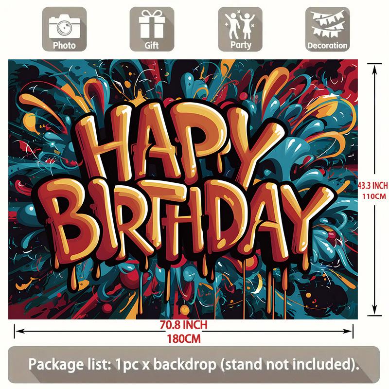 Party Backdrop Graffiti Flat Splatter Cafe Restaurant Club Garage Booths Studio Celebration Photo Booth Birthday Party Decor
