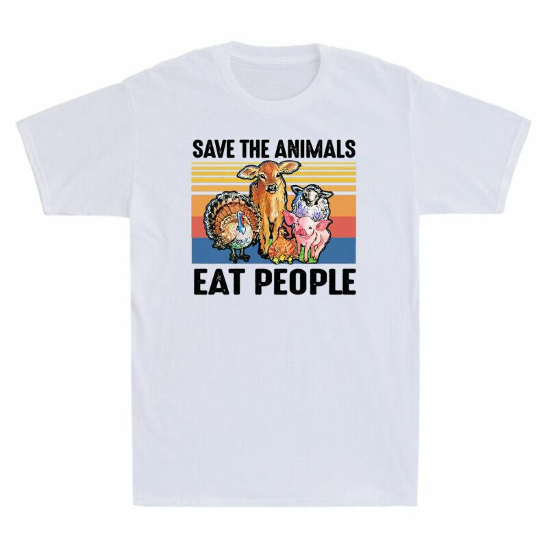 Vegetarian Eat TShirt Animals Vintage The Vegan Sleeve Short Unisexs Save People