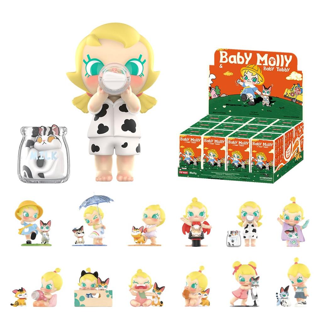 POP MART Baby Molly Baby Tabby Series Pop Mart Gachapon Blind Box Figure Plastic Model Premium Toy PVC Soft Vinyl Original Character Birthday Gift &