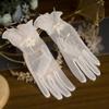 1 Pair Mesh Bow Knot Gloves Short Glove Lace Gloves Women White Satin Gloves Wedding  Ladies/Girls