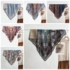 Lightweight Double-sided Printed Silk Scarf Breathable Retro Patterned Square Shawl  Spring