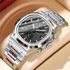 Luxury Man Watch Business Waterproof Male Clock Luminous Date Stainless Steel Square Quartz Men Watch reloj hombre