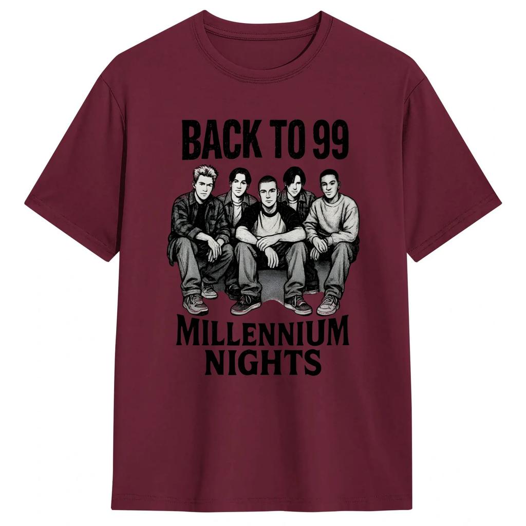 Oversized TShirt Beach Backstreets Boy Fashion TShirts Back To 99 Millennium Nights Cotton Tshirt Unisex Y2k Short Sleeve Clothes