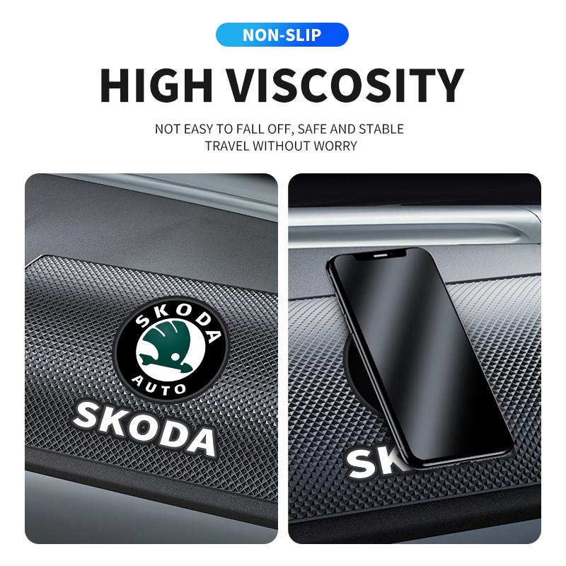 LTBJ7 Car Non Slip Mat Sticky Anti Slip PVC Pads Accessories For Skoda Octavia Superb Rapid Kodiaq Karoq Fabia Kamiq Enyaq Vision RS Y