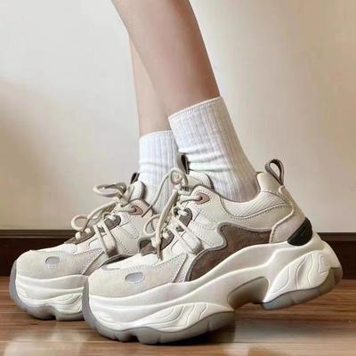 Модные кроссовки на платформе женские 2024 Новые весенне-осенние универсальные повседневные спортивные туфли Женская обувь Обувь для женщин Высокие (5-8 см)