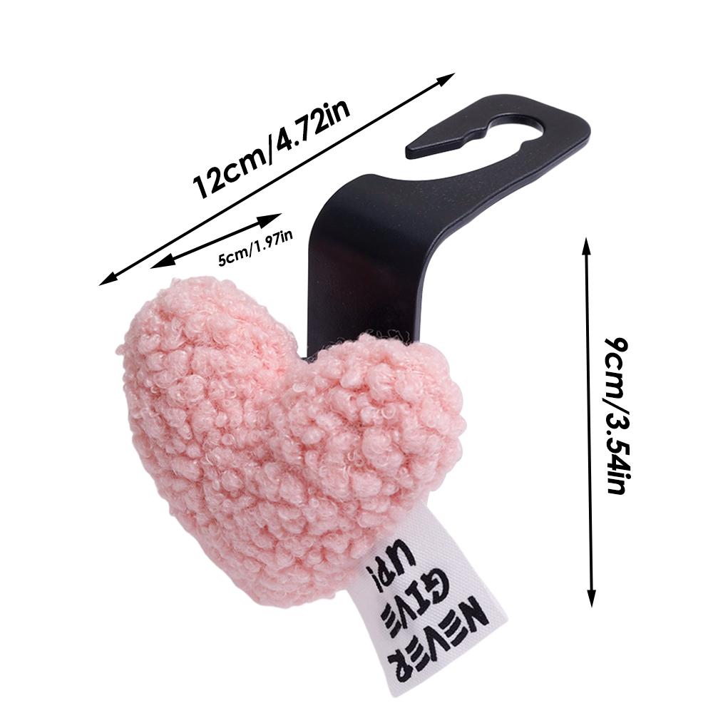 2/1 шт. крючки для спинки автомобильного сиденья, плюшевые крючки в форме сердца, многофункциональные крючки для подголовника автомобильного сиденья, крючки для хранения сумок