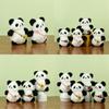 Sweet 12cm Plush Panda Keychain Hanging Accessory With Beautiful Flower Embellishments