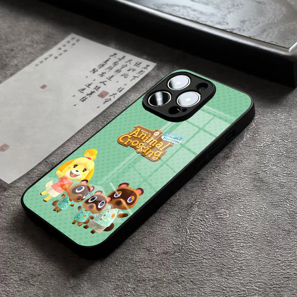 A-Animal C-Crossing Phone Case for iPhone 18 16 Pro Max 15 Plus 14 Pro 12 11 13 Mini X XR XS Max 8 7 Plus SE Glass Cover