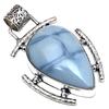 Подвеска Owhyee Blue Opal Gemstone Подарок для нее Серебряные украшения 2"