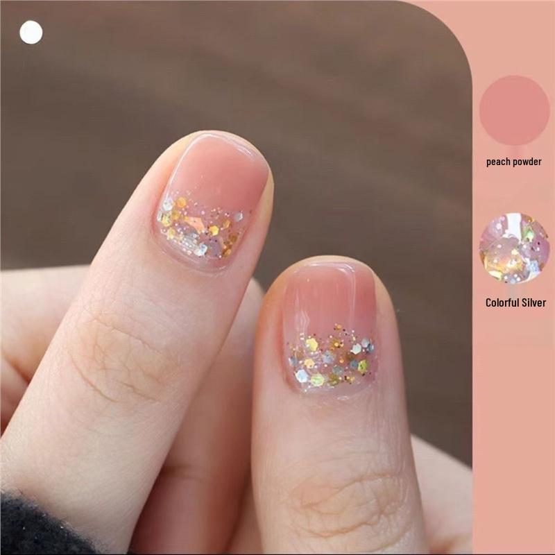 Снимаемый без запаха лак для ногтей на водной основе - Быстросохнущий, Не требует сушки в лампе, Ледяной прозрачный сплошной нюдовый цвет для студентов