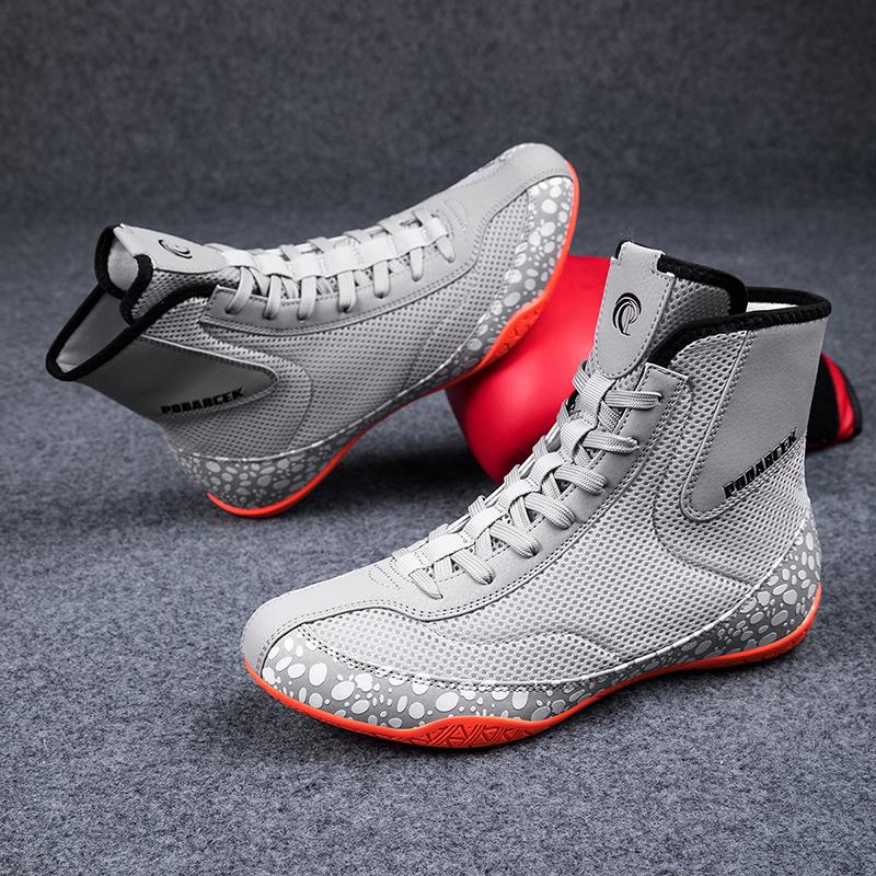 Бесплатные спарринговые борцовки для мужчин Эластичные высокие боксерки Обувь для боевых искусств Кроссовки, специально разработанные для тренировок в зале и фитнеса