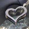 Ожерелье с подвеской в форме сердца из стерлингового серебра для женщин, шикарное ожерелье с кубическим цирконием, подарок на свадьбу и вечеринку