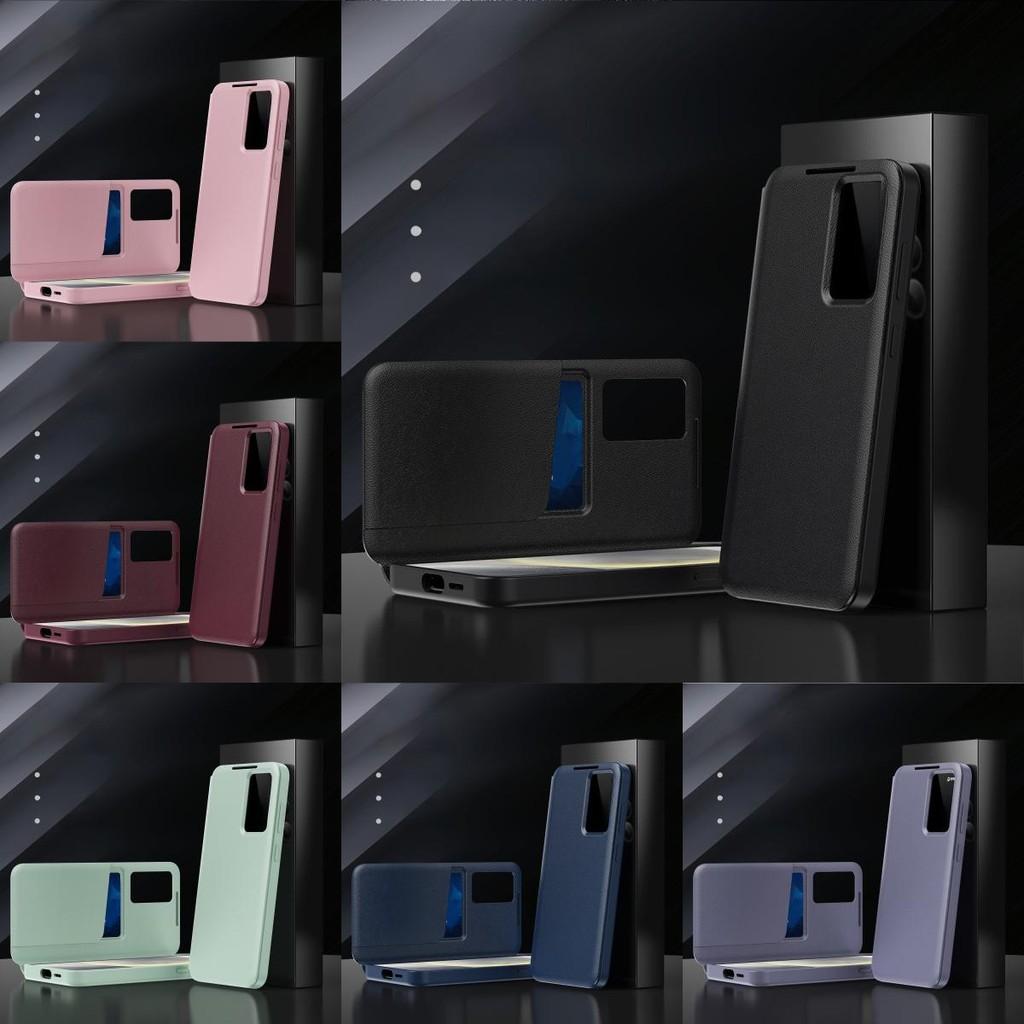 Window View Smart Leather Phone Case With Card Slot For Samsung Galaxy 5g S25