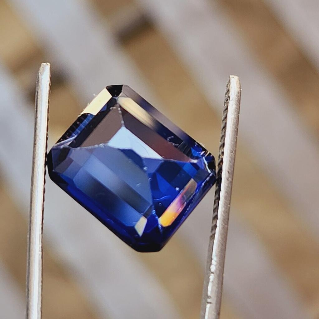 10 Cts Heated Ceylon Blue Sapphire Emerald Cut Certified Loose Gemstone