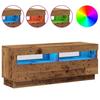 TV Stand with LED Lights Rustic Wood Look 100 x 35 x 40 cm