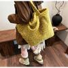 Large Capacity Hand-woven Wool Bag for Women New Fashion Single Shoulder Plush Bag Tote Fashion