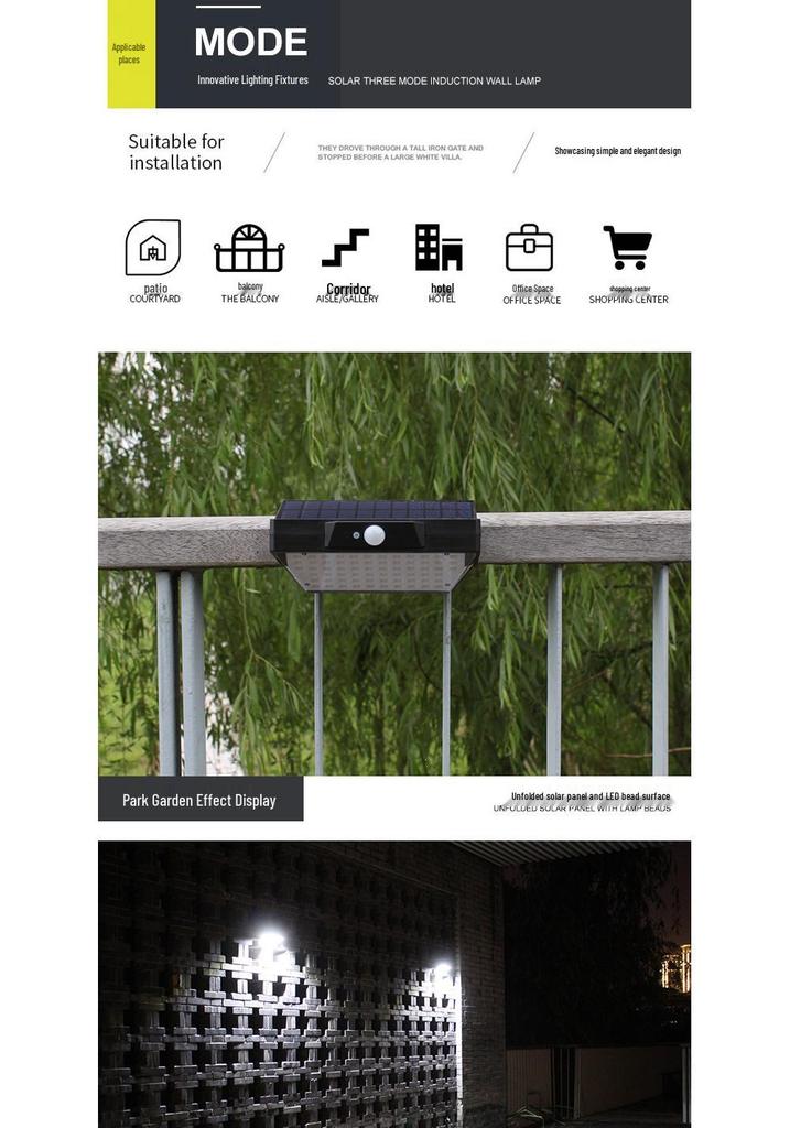 Solar-Powered Outdoor Rainproof Motion Sensor Patio Light