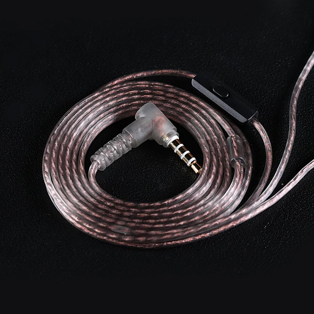 KZ OFC Кабель для обновления Hi-Fi наушников Сменный кабель 0,75 мм Позолоченный разъем Прозрачный черный