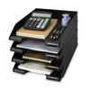 RAIN QUEEN A4 Letter Tray, Black, 4-Tier Vertical Desktop Storage Rack, Document Shelf, Small Item Storage, Desk Tray, File Storage, Newspapers,