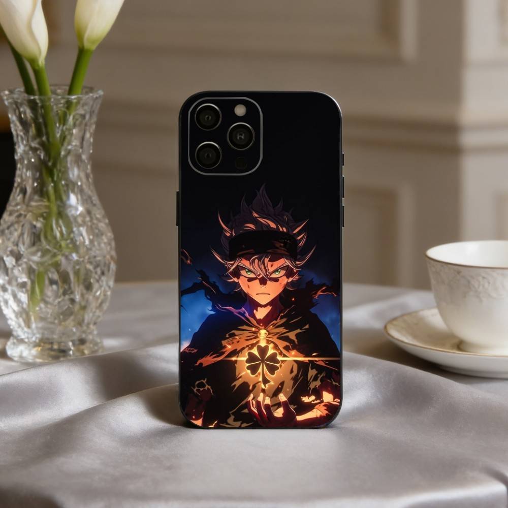 Крутая аниме-чехол для телефона A-Asta B-Black C-Clover для iPhone 17pro,16,15,14,13,12,11 Plus,Pro Max,XS, Мягкий силиконовый черный чехол