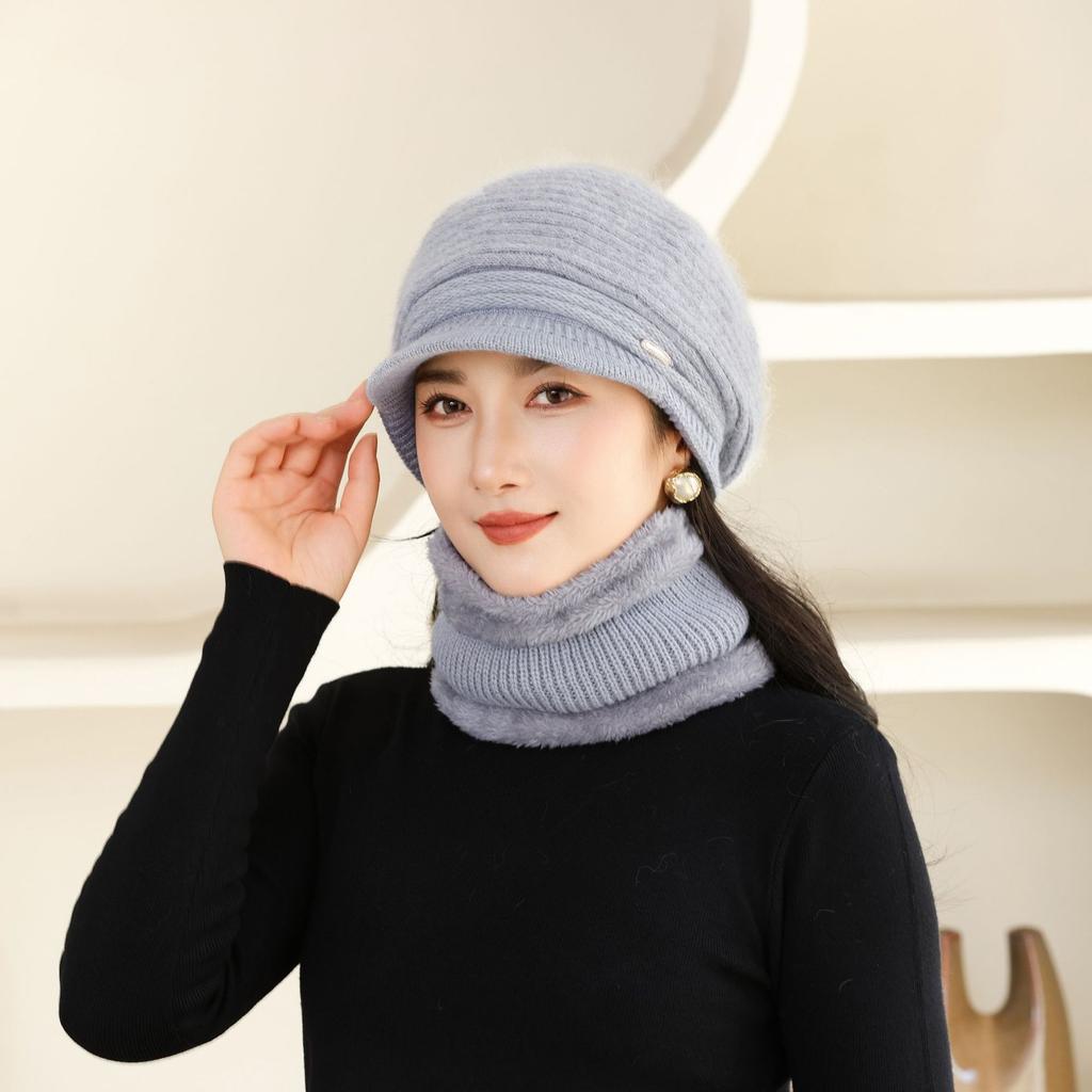 Новая осенне-зимняя шляпа для пожилых мужчин и женщин, вязаная, универсальная, теплая и повседневная, из кроличьего меха, утолщенная, модная шерстяная шляпа-котелок, бабушкин стиль