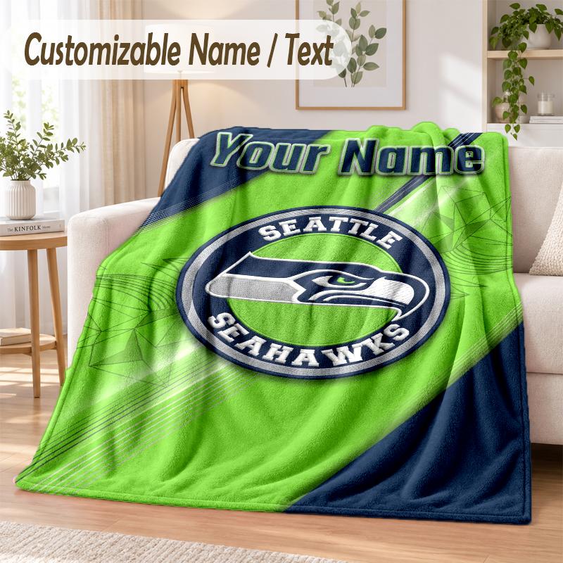 Фланелевое одеяло с индивидуальным текстом Принт Seattle Seahawks Теплое уютное одеяло для дома дивана кровати