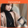 Elegant Korean Style Geometric Necklace For Women Long Vintage Sweater Accessory