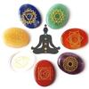 Set of 7 Chakra Stones Symbols Stone Set Palm Natural Stone Crystal Gemstones Decor Reiki Healing