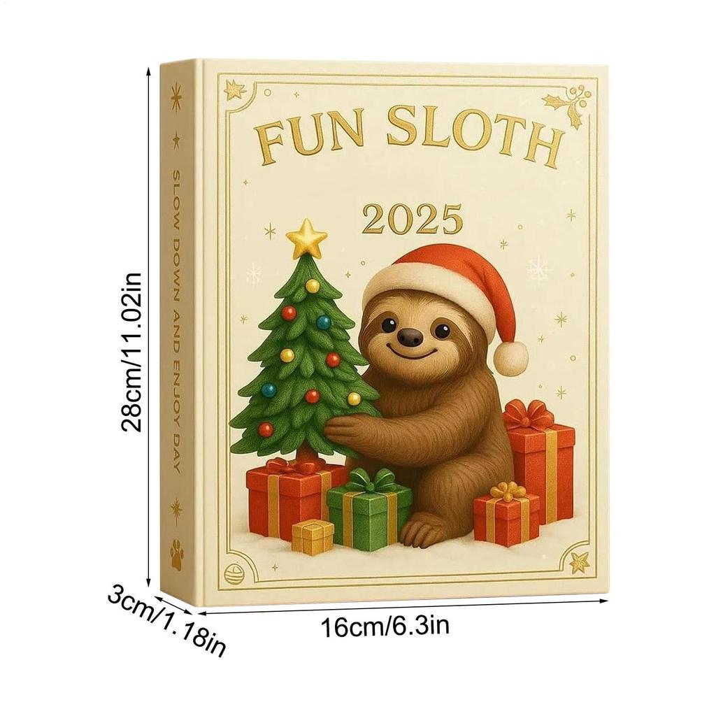 Christmas Countdown Calendar 2D Acrylic Ornament 24 Days Sloth Ornament for Animal Lover Home Holiday Party Celebration Winter