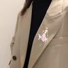 Oil-dripping Colored Painted Girl Brooch Elegant Clothing Accessories Enamel Women Shape Bag Scarf Business Suit Lapel Pin Fashion Jewelry Gift