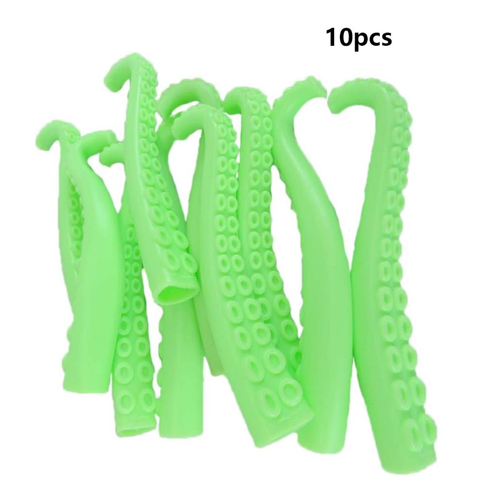10pcs Green Glow Octopus Tentacle Finger Puppets Tentacle for Party Favors