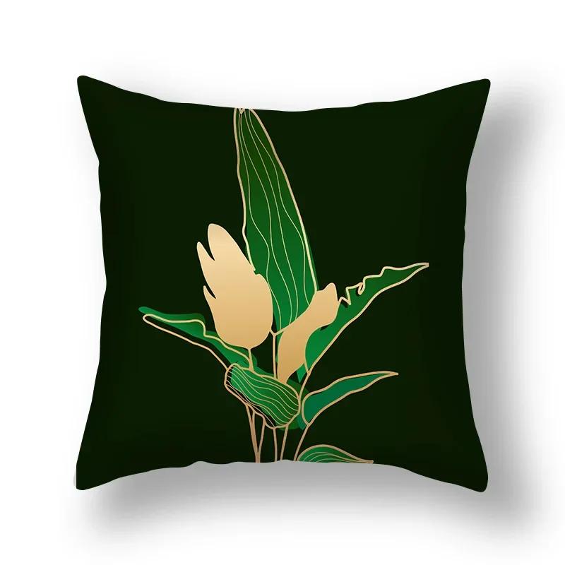 Ginkgo Leaves Pillows Case Home Decorative Cushion Cover Golden Polyester Print Pillowcase Car Sofa Pillow Case Home Decor 45*45