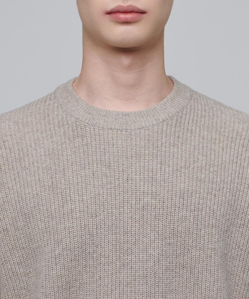 MUSINSA STANDARD Oversized Ribbed Crew Neck Knit [Oatmeal]