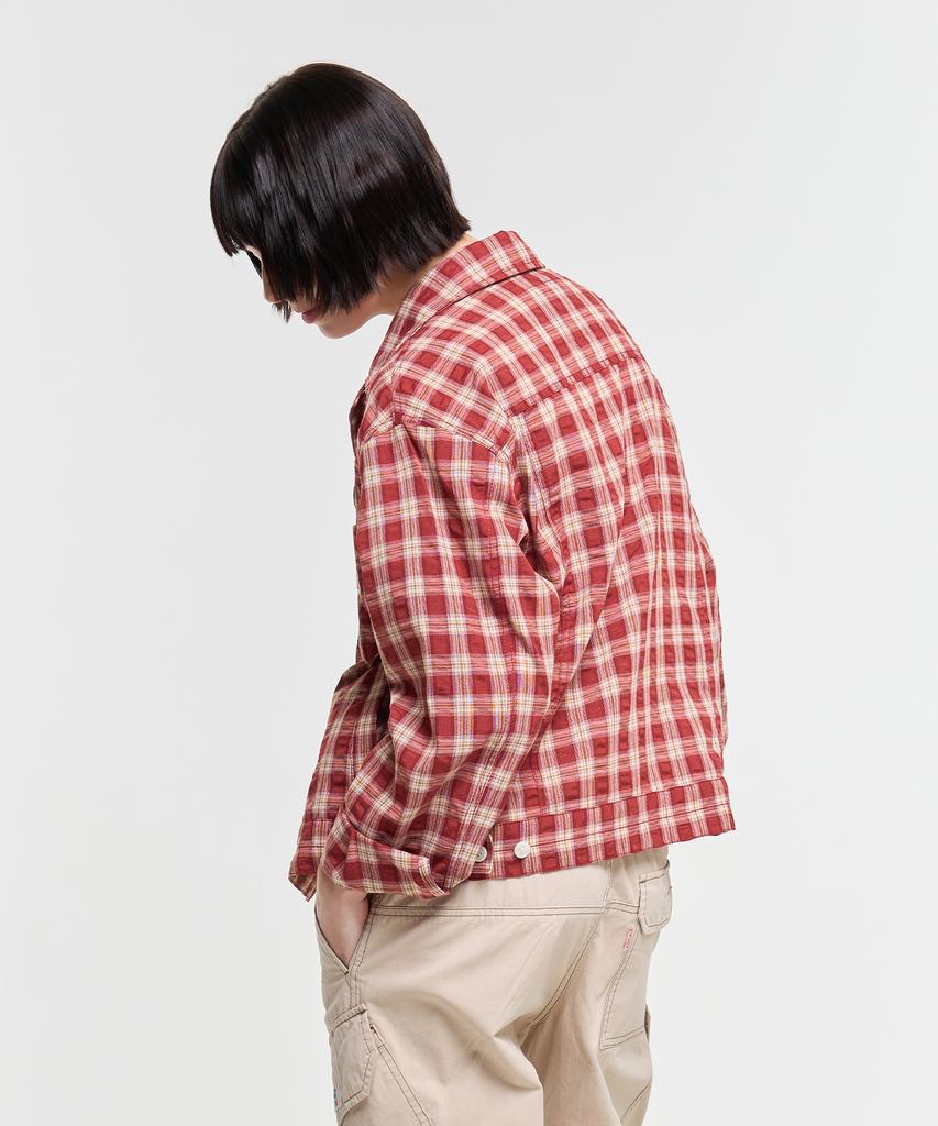 AECA Light Check Trucker-Burgundy