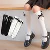 Chic Simplicity Kids Girl Calf Sock Black White Color Princess Pearl Knee High Sock for Little Girl Spring Autumn School Sock
