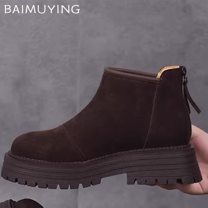 Замшевые женские ботильоны на платформе, высокие каблуки, модная обувь для женщин, тренд 2025 года, зимние новые прогулочные удобные спортивные повседневные зимние ботинки Femme