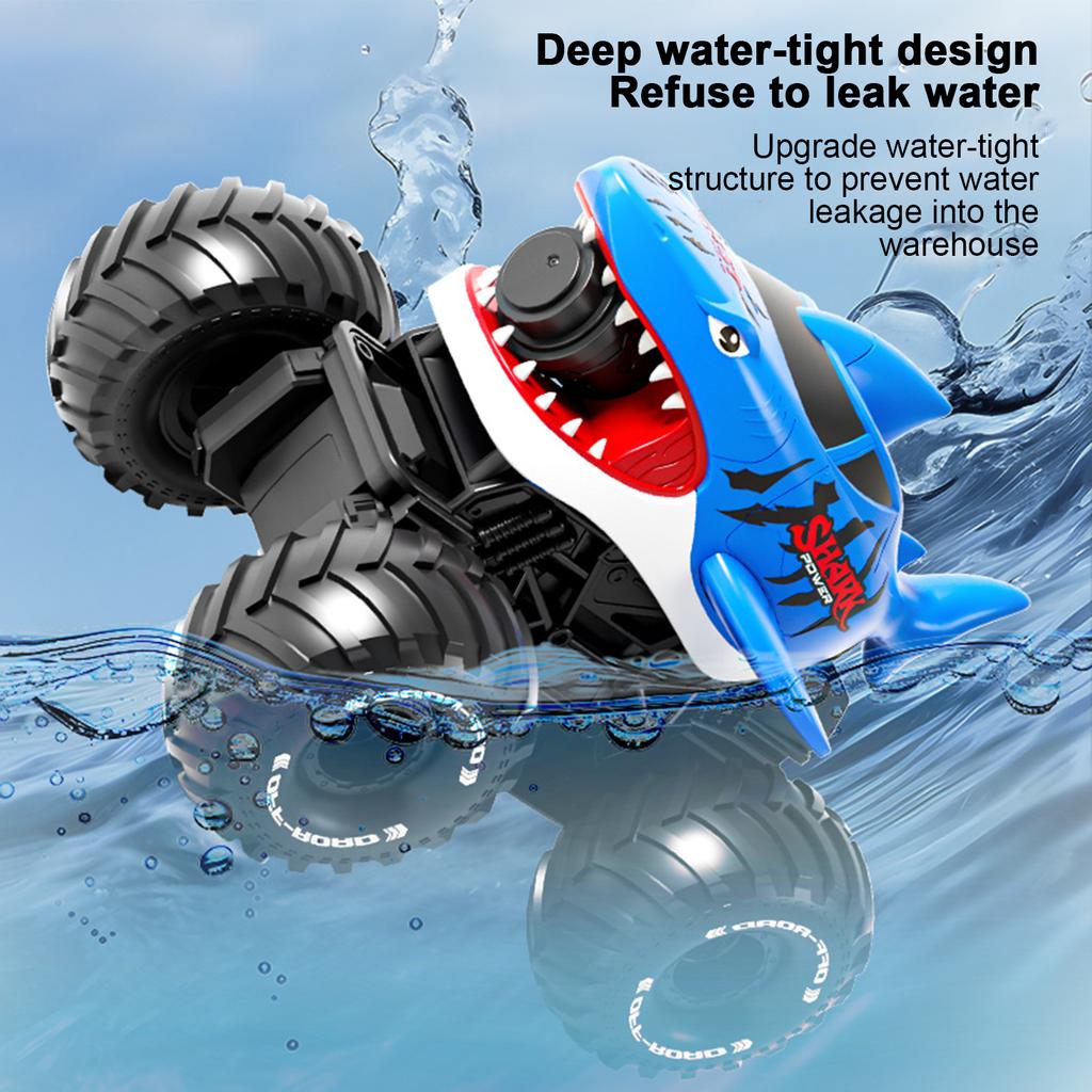 Amphibious RC Car, Remote Control Shark Toy with Water Spray, Gesture Sensing Off Road RC Truck, Water and Land RC