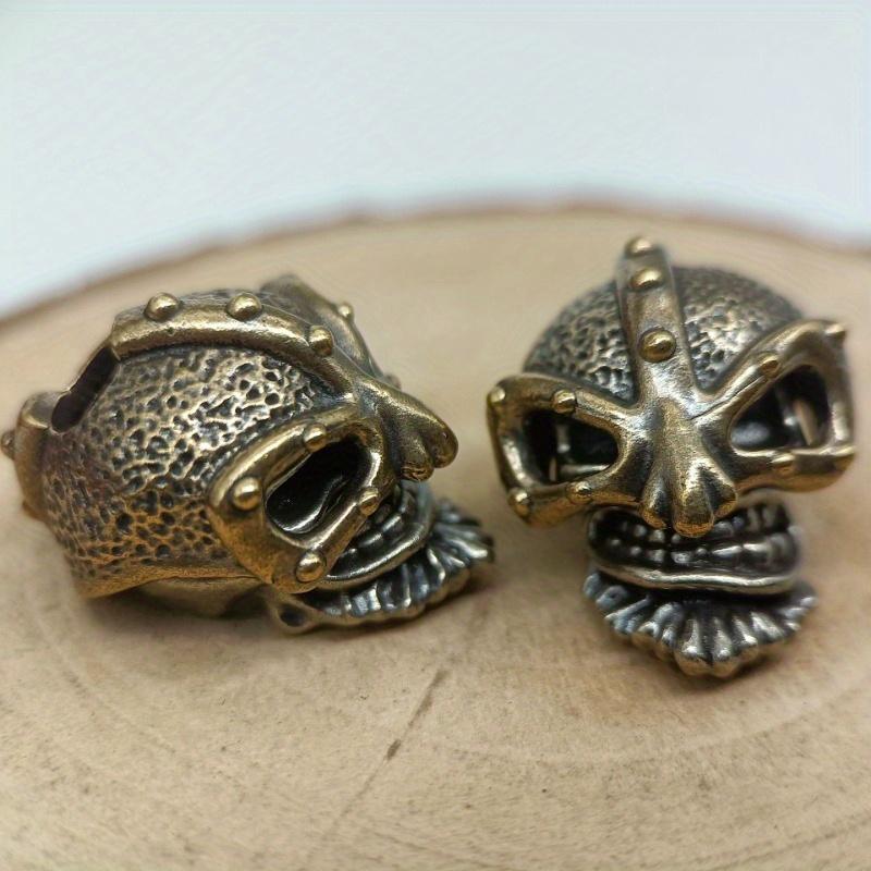 Warrior Skull Brass Knife Bead DIY Woven Bracelet Lanyard Keychain Pendant Accessories Hangings Charms