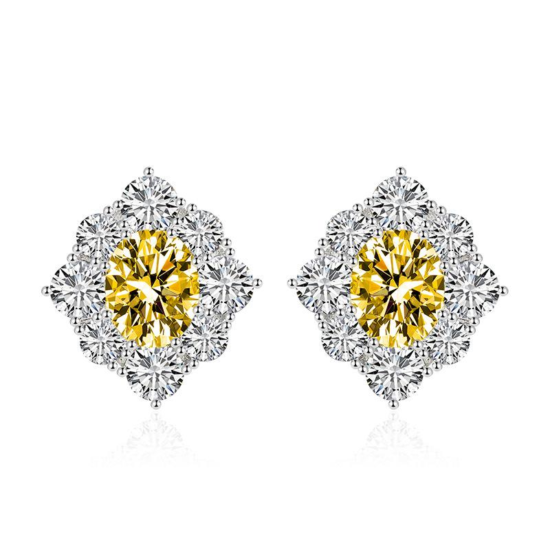 BELLA BOX Luxury Women Fashion Flower Stud Earrings Wedding Engagement Party Gift