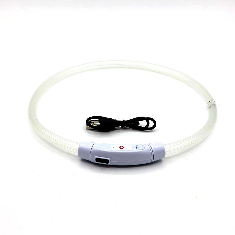 Светящийся ошейник для питомца, Светящийся ошейник для собаки, Ошейник для собаки USB-зарядка Светодиодный ошейник из оптического волокна, Мигающий ошейник для собаки