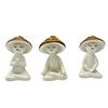3 шт./набор Статуэтка медитирующего гриба Сидящий грибной человечек Фигурка Смола Скульптура Домашний Офисный Декор Стола Орнамент