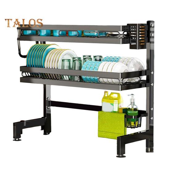 Стойка для хранения кухонной посуды, регулируемая длина, грузоподъемность 144 фунта, нержавеющая, легко моется, большая металлическая стойка для посуды