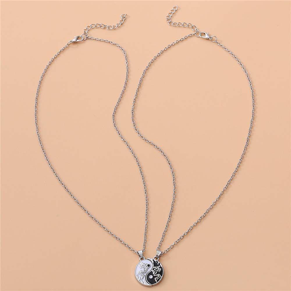 Инь Ян подарок на день Святого Валентина кулон колье пара кулон Тай Чи ожерелье ключицы ожерелье