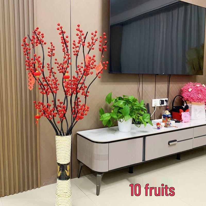 Red Berries New Year Floor Decoration: Artificial Flower Arrangement for Weddings & Housewarming